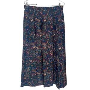 VTG Avery Quinn Design Women's Size 4 Pure Silk Pleated Skirt Multicolor